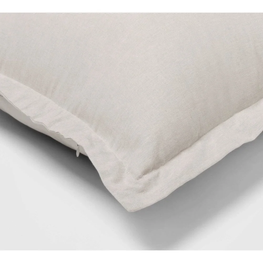 Threshold Euro Cotton Linen Chambray Decorative Pillow Flange - Natural